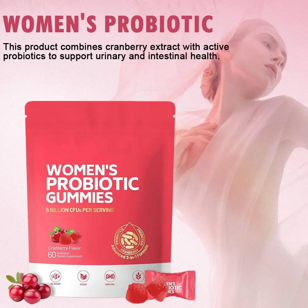 Probiotic Cranberry Gummies for Women's Health Support | 60 pcs