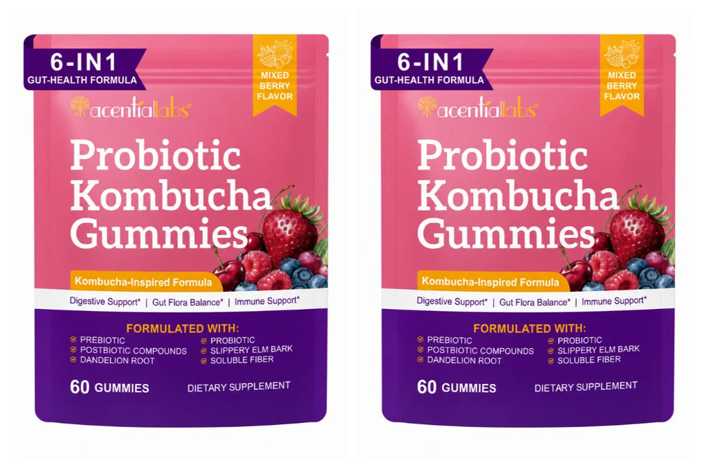 Probiotic Kombucha Gummies for Digestive Health | 60 Berry Gummies