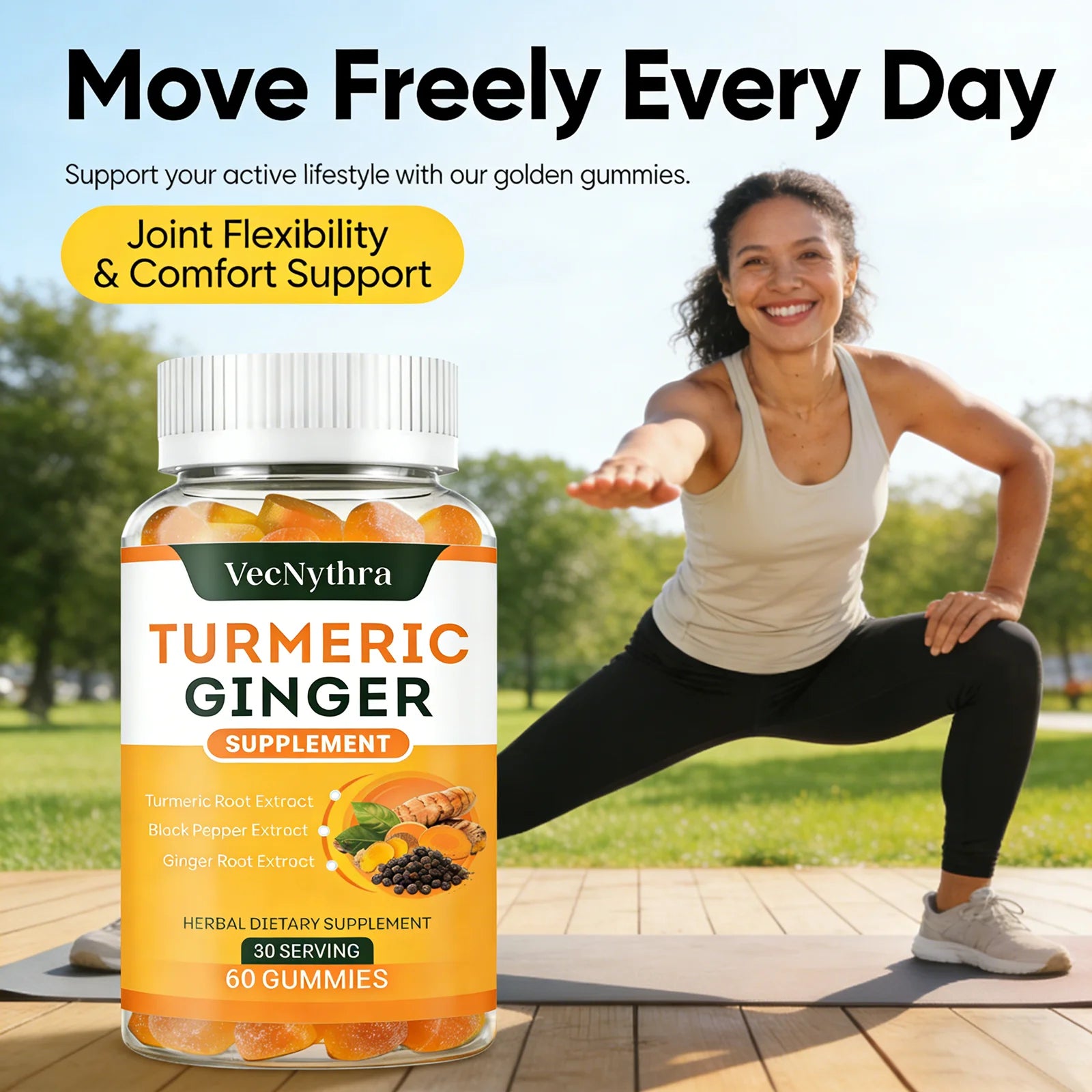Vegan Turmeric Ginger Gummies for Joint & Immune Support