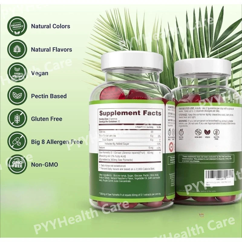 Saw Palmetto Gummies for Hair & Hormone Balance - 60 Count