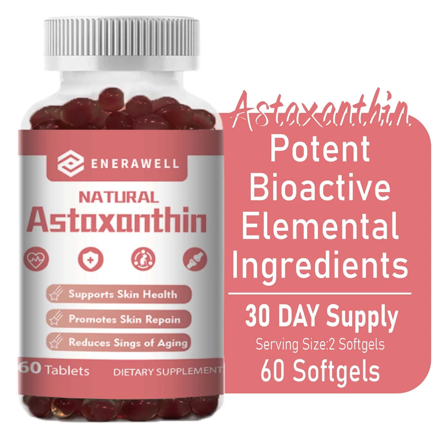 Astaxanthin 12mg Softgels, Supports Healthy Metabolism, Eye, Joint & Skin Wellness, Antioxidant Dietary Supplement for Men and Women