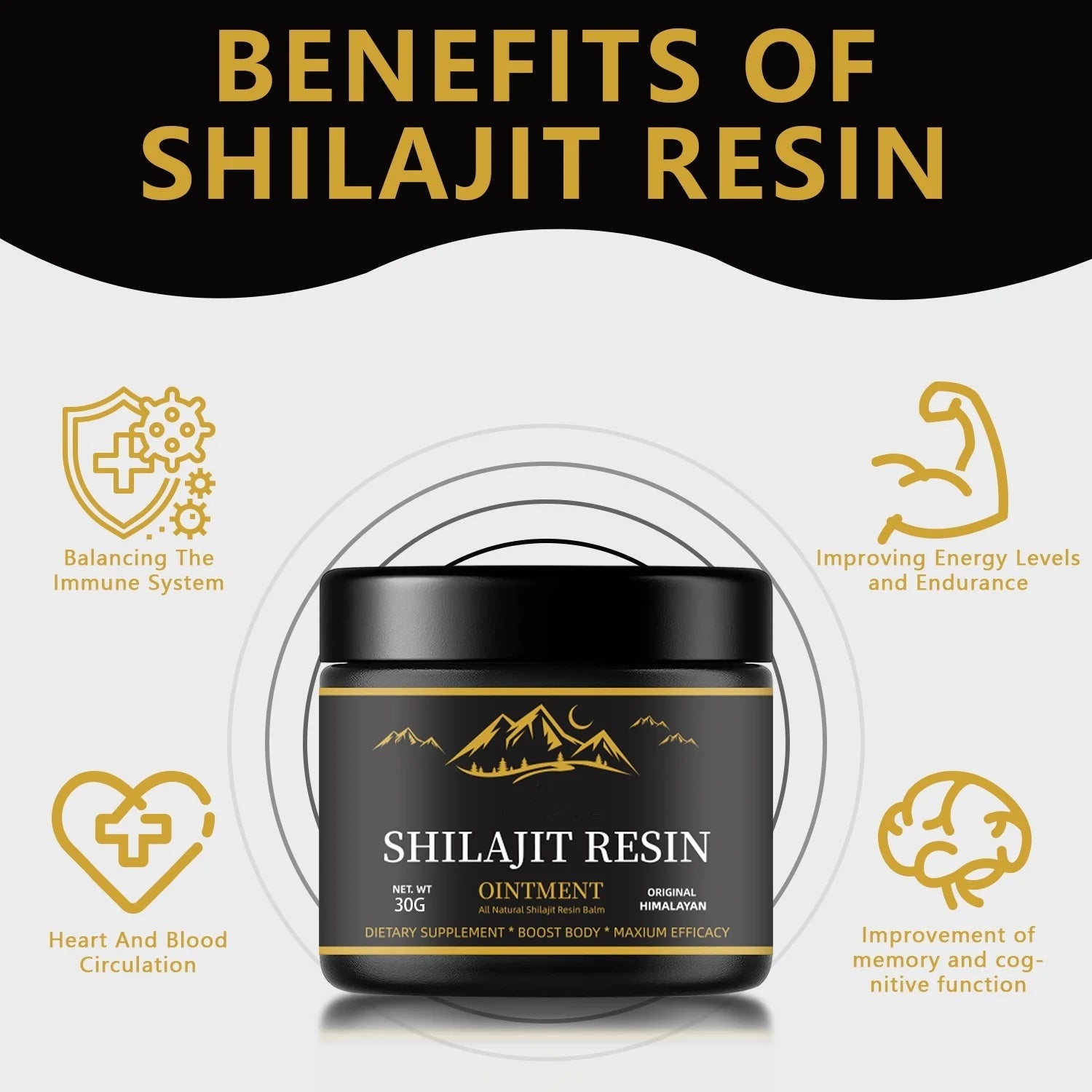 Pure Himalayan Shilajit Resin 30g - Gold Grade Natural Shilajit With Fulvic Acid 85+ Trace Minerals For For Men & Women