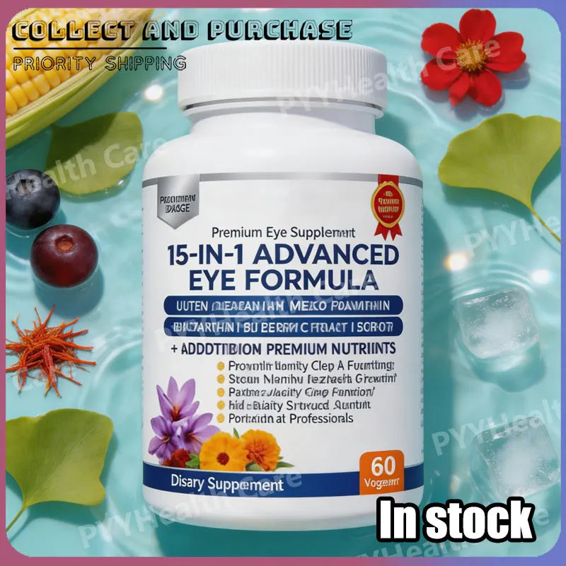 15 in 1 Advanced Eye Health Support Supplement with Lutein Zeaxanthin Astaxanthin – Daily Vision Nutrition Capsules