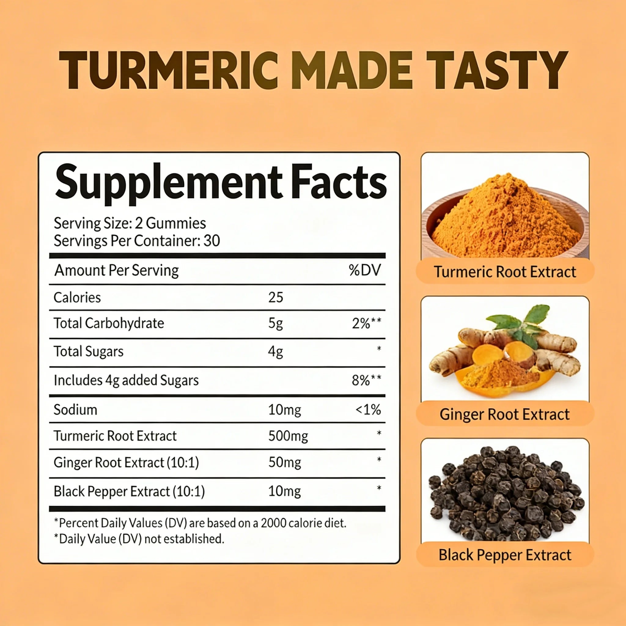 Vegan Turmeric Ginger Gummies for Joint & Immune Support