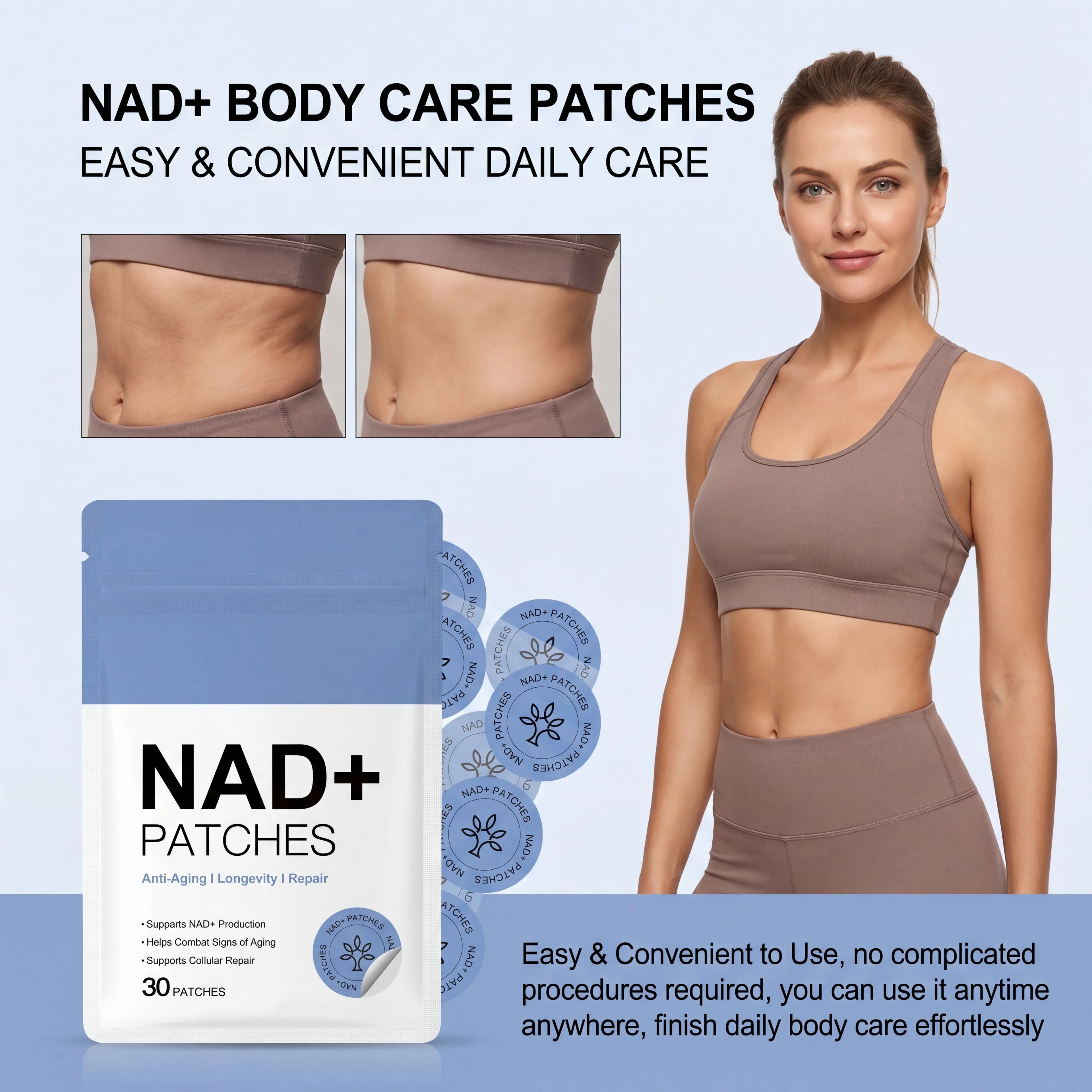 30PCS NAD+ ᴡᴇɪɢʜᴛ Management Patch, Easy-to-Use ʙᴏᴅʏ ʟᴏꜱꜱ Sticker, 2026 HOT Daily ʙᴏᴅʏ Care Support