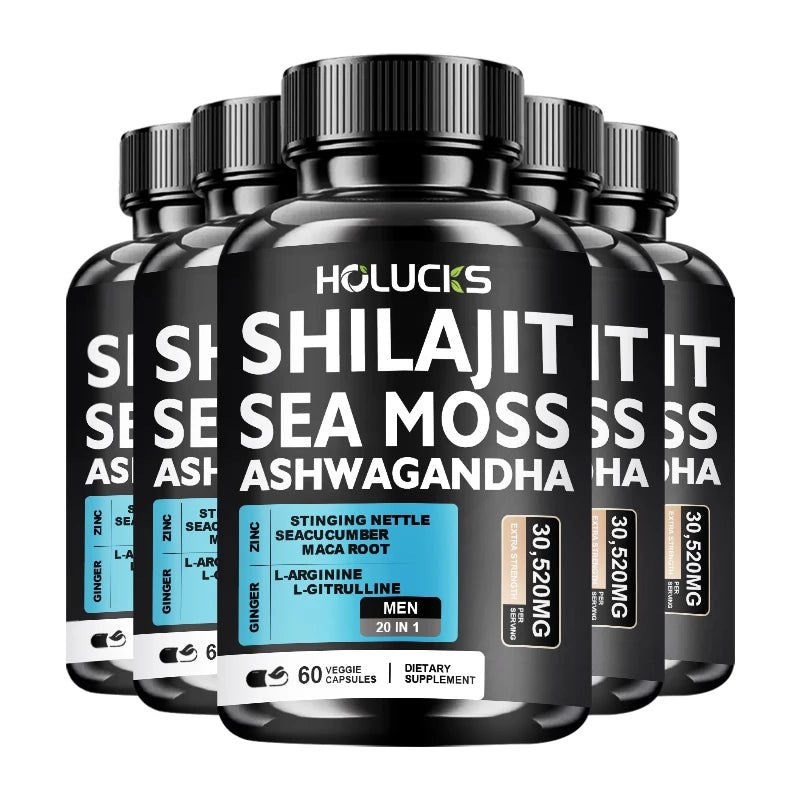 Advanced Shilajit & Sea Moss Supplement, with L-Citrulline, for Male Reproductive Health, Stamina & Immune Defense, Non-GMO