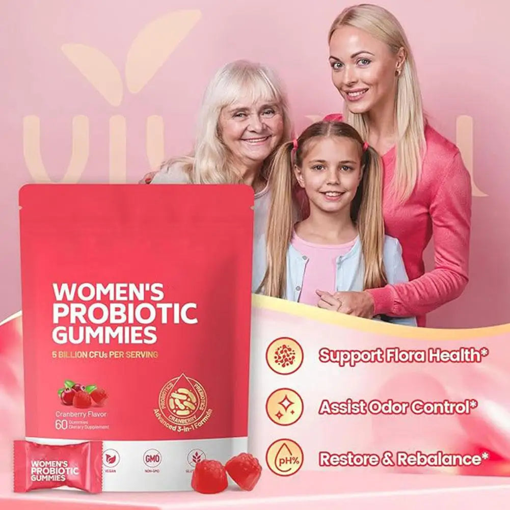 Probiotic Cranberry Gummies for Women's Health Support | 60 pcs