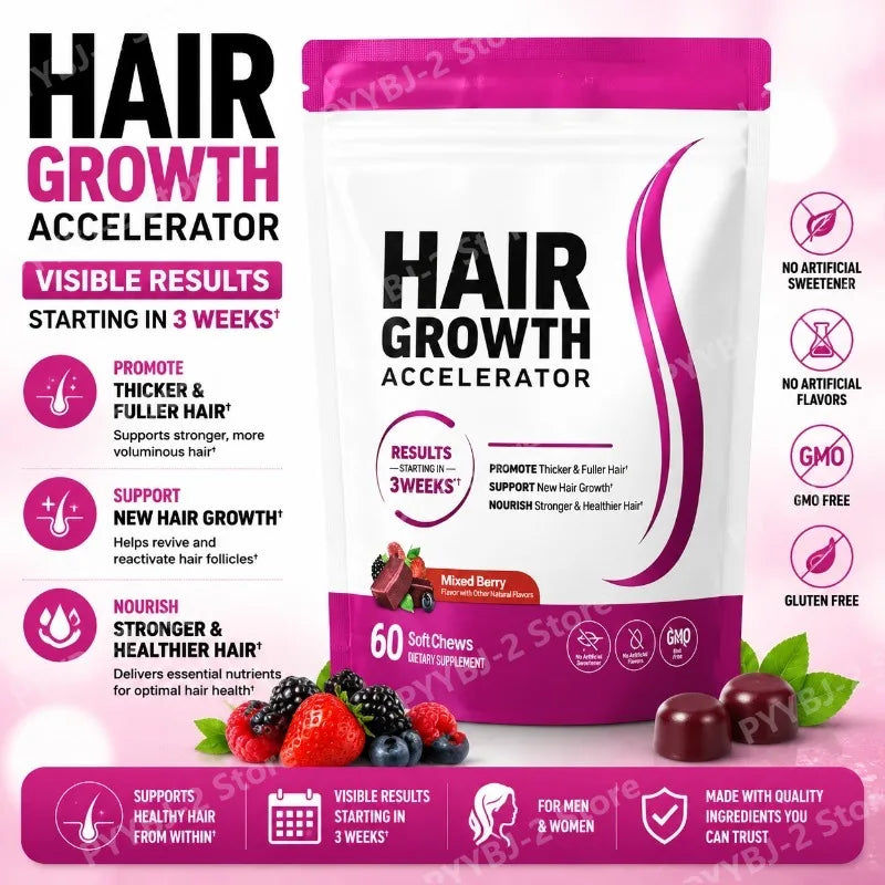 Delicious Hair Vitamins Gummies | Berry Flavor for Healthy Growth
