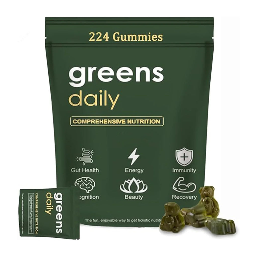 Organic Greens Gummies with Spirulina & Chlorella | Gut Health Boost