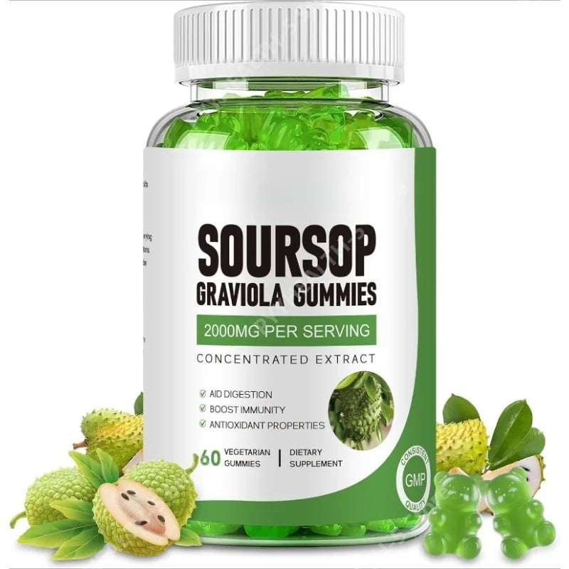 Vegan Soursop Graviola Gummies | Immune Support with Zinc & Vitamin C