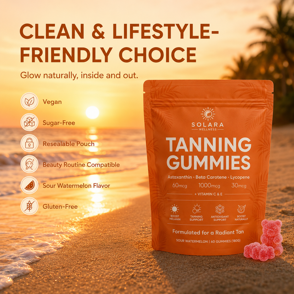 SOLARA WELLNESS Women's Tanning Gummies | Enhance Your Radiant Glow Naturally
