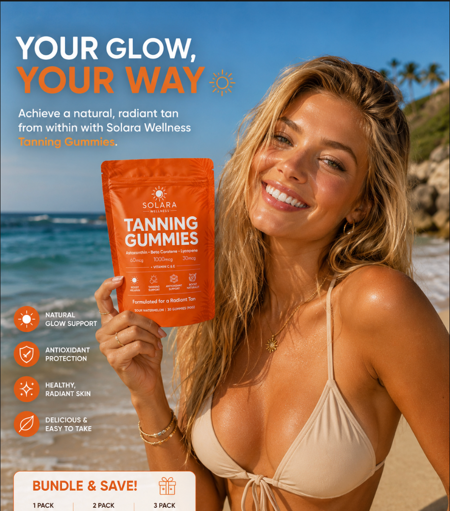 SOLARA WELLNESS Women's Tanning Gummies | Enhance Your Radiant Glow Naturally